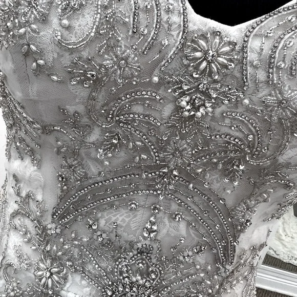 Casablanca Bridal Gown Iris 2244 Size 14 Champagne/Ivory/Silver - Picture 4 of 12